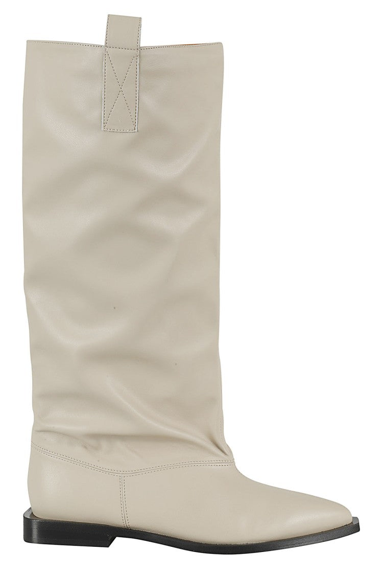 Ganni Western Wide Slouchy Flat Tubular Boot