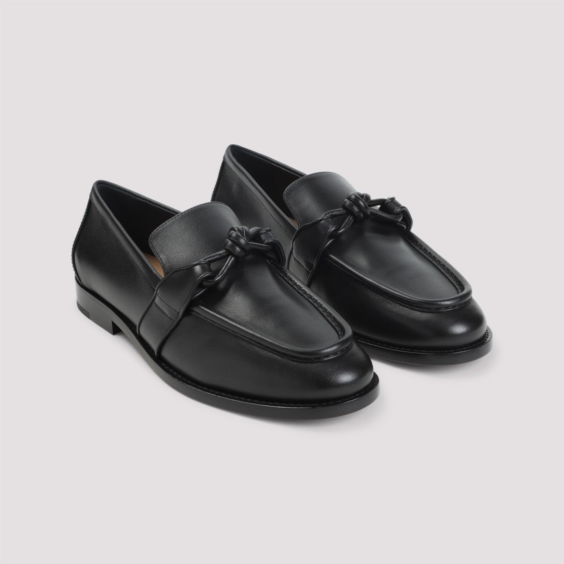 Bottega Veneta Black Leather Loafers