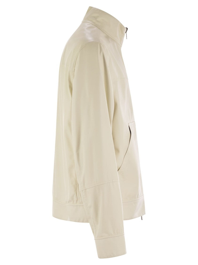 Brunello Cucinelli Reversible Bomber Jacket In Membrane Nappa Leather