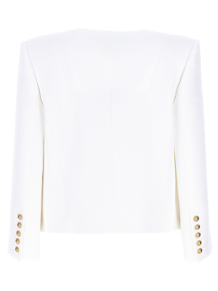 Balmain Viscose Blazer With Padded Shoulders