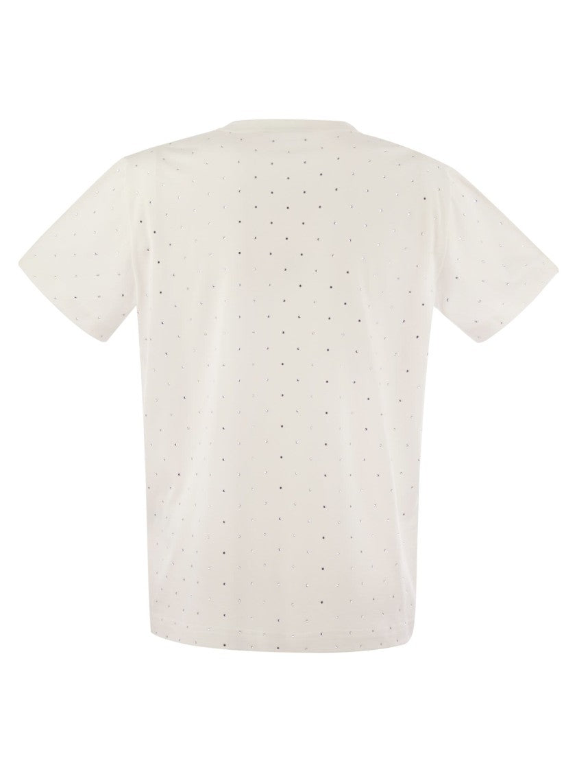 Fabiana Filippi Jersey T-Shirt With All Over Embroidery