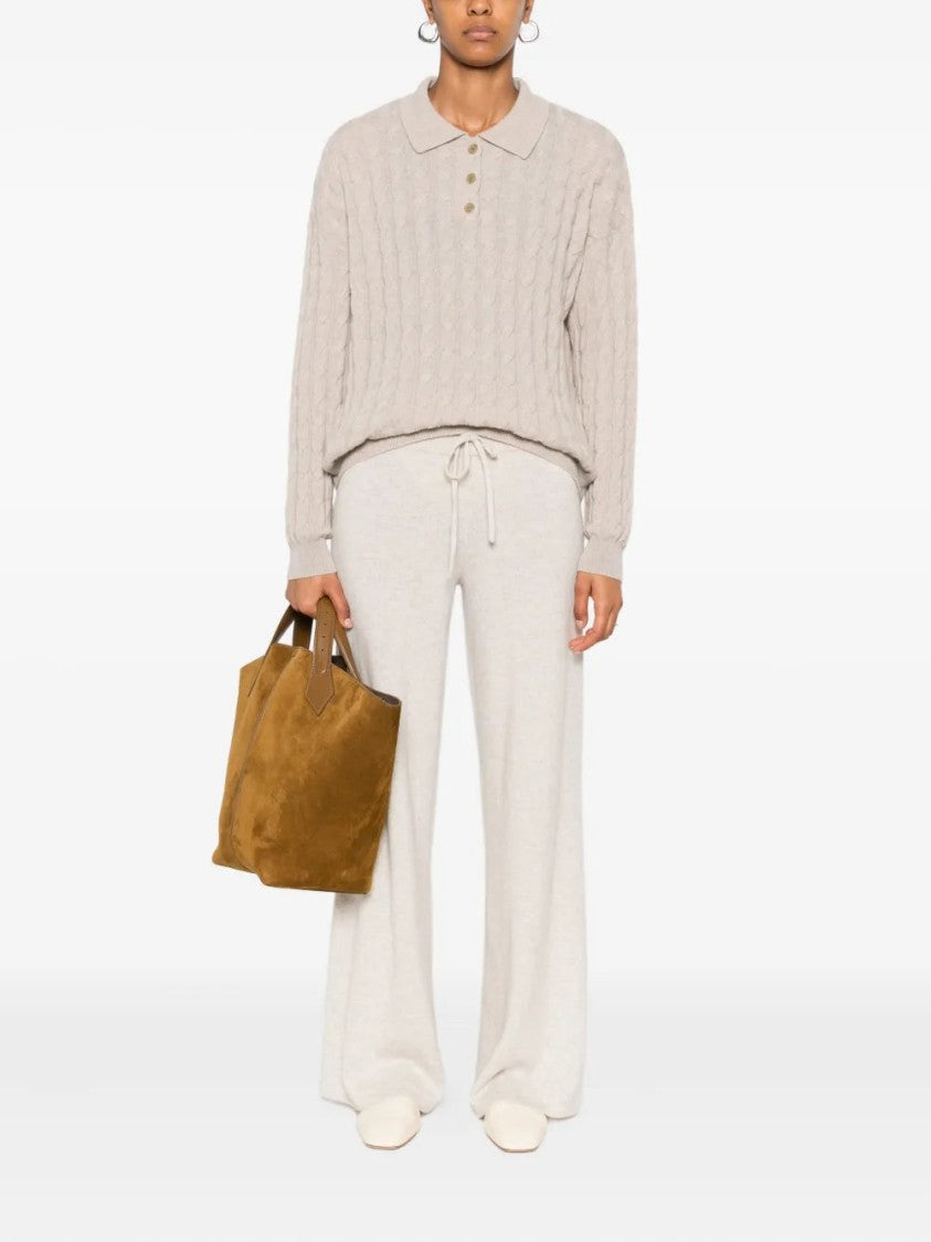 Lisa Yang Wide-Leg Trousers With Ribbed Waistband And Drawstring Fastening