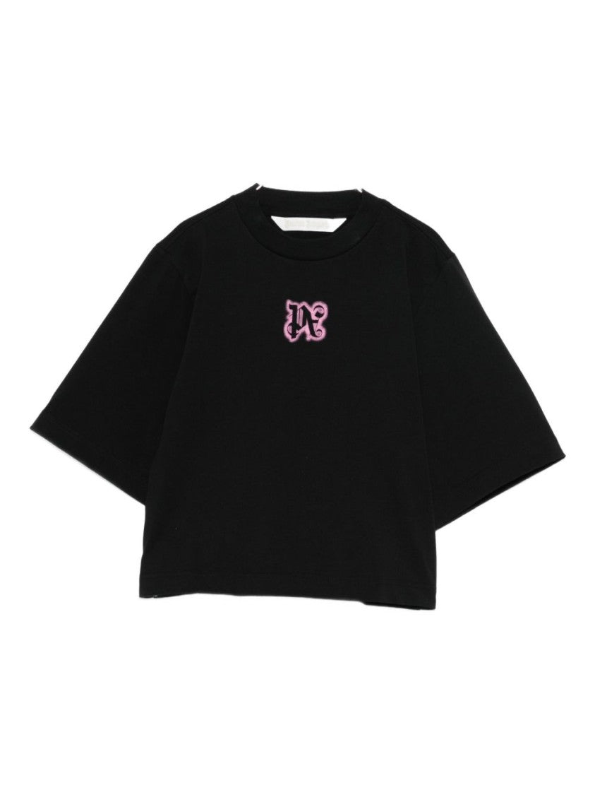 Palm Angels Cropped Black T-Shirt