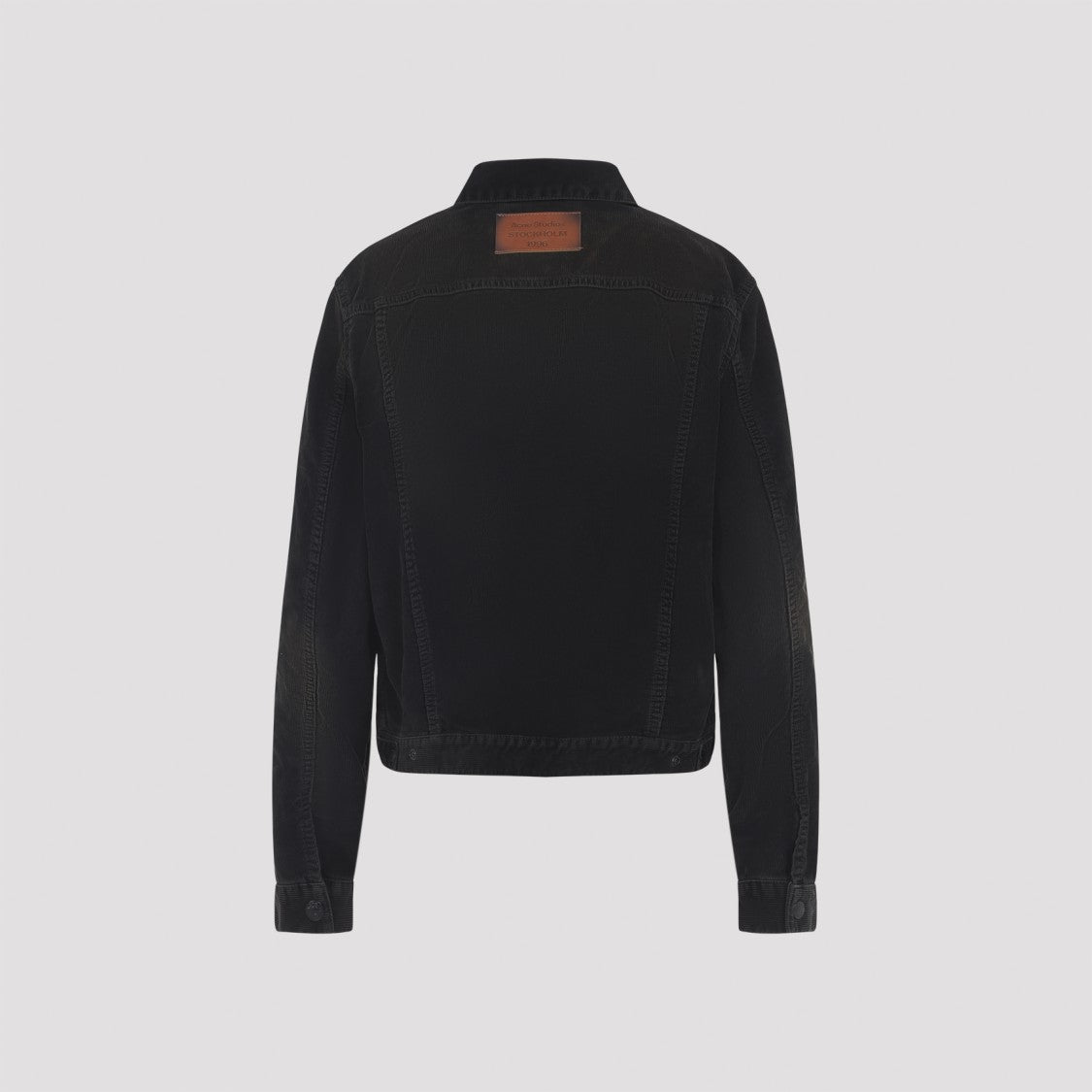 Acne Studios Black Cotton Corduroy Jacket With Adjustable Waist And Flap Pockets