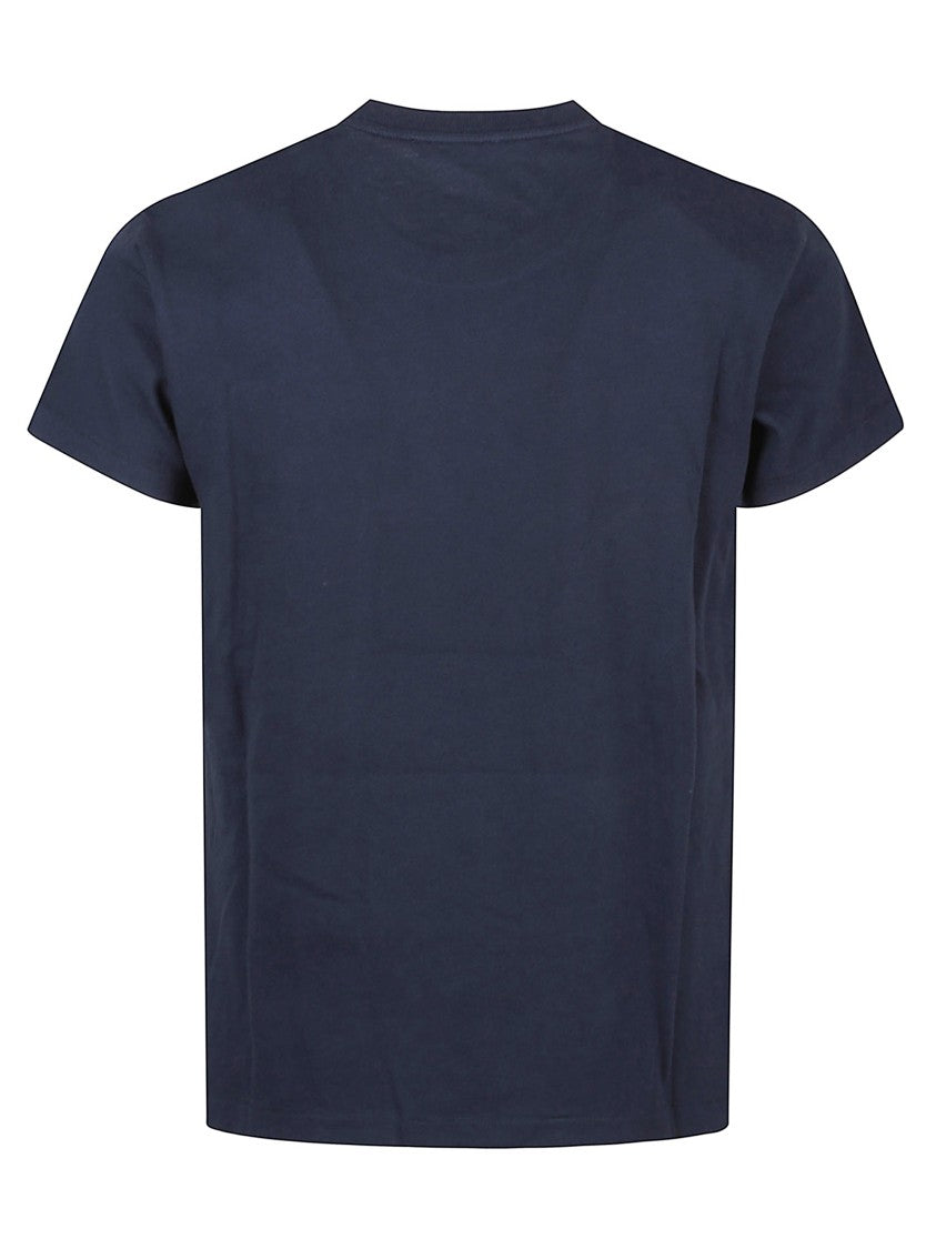 Tom Ford Indigo Blue Cotton T-Shirt With Chest Pocket And Crew Neck
