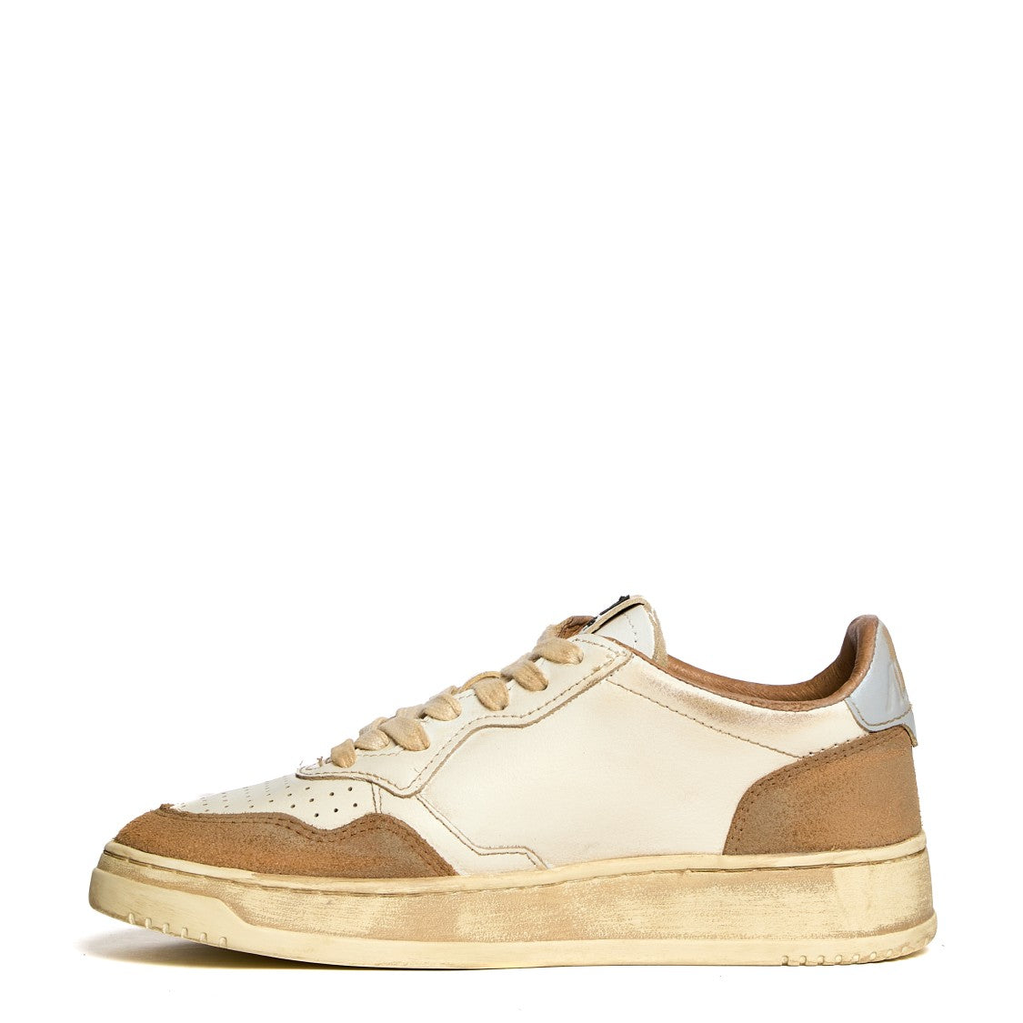 Autry Super Vintage Low Sneakers With Cognac Microfiber Accents