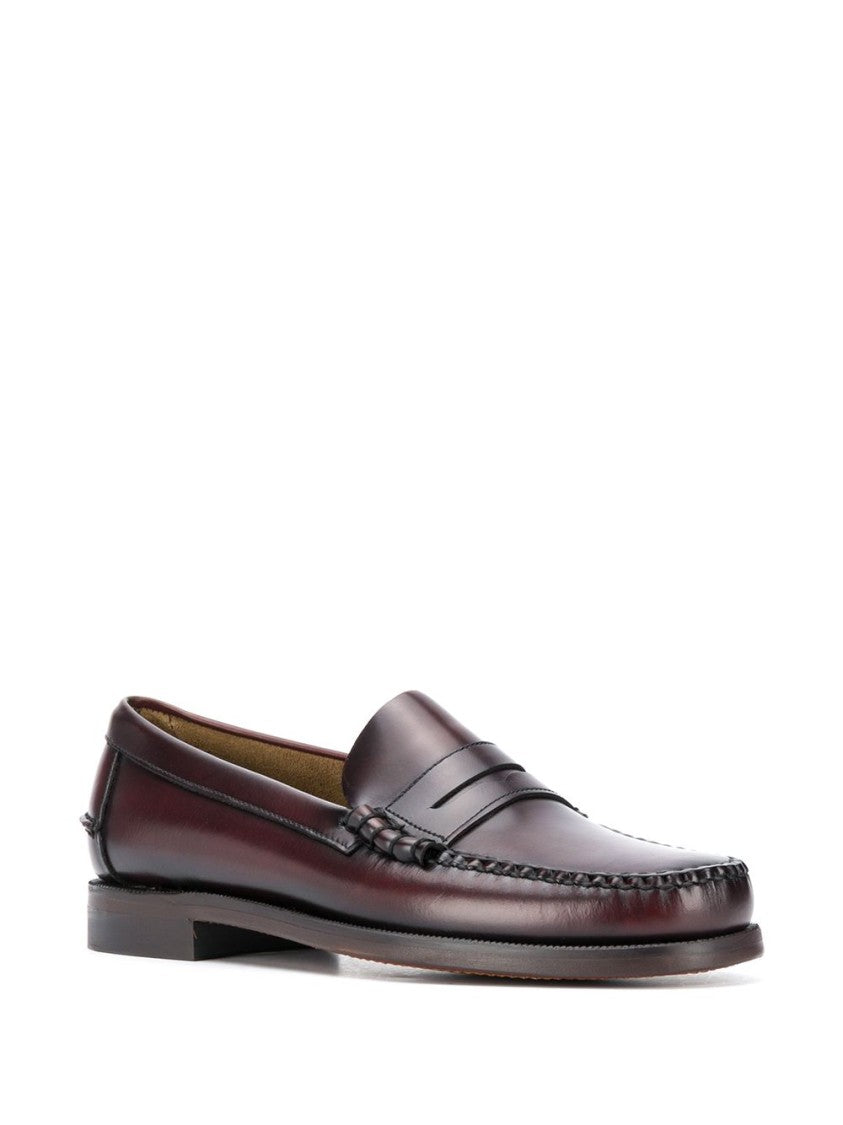 Sebago Bordeaux Calfskin Loafers With Penny Strap