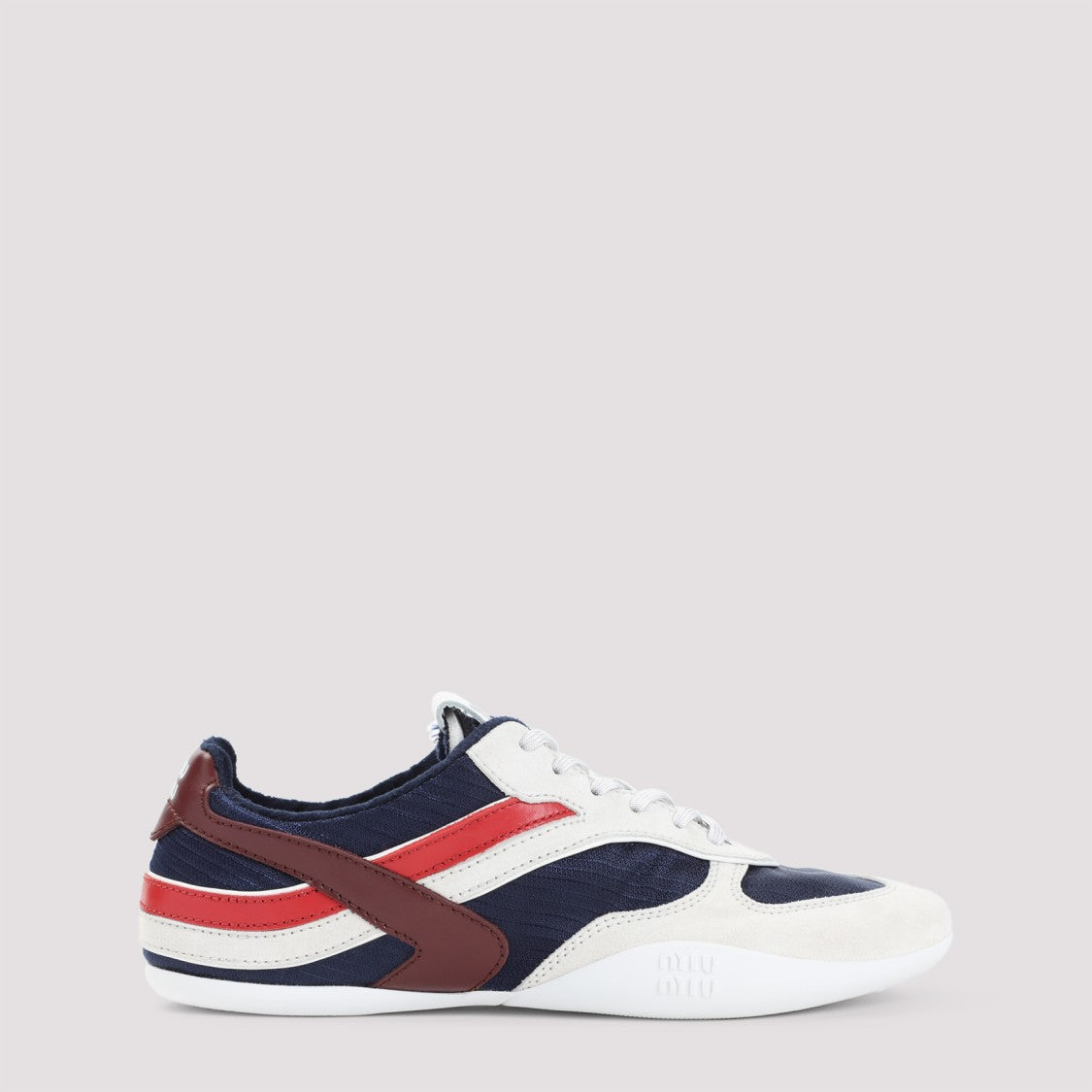 Miu Miu Navy And White Leather Sneakers
