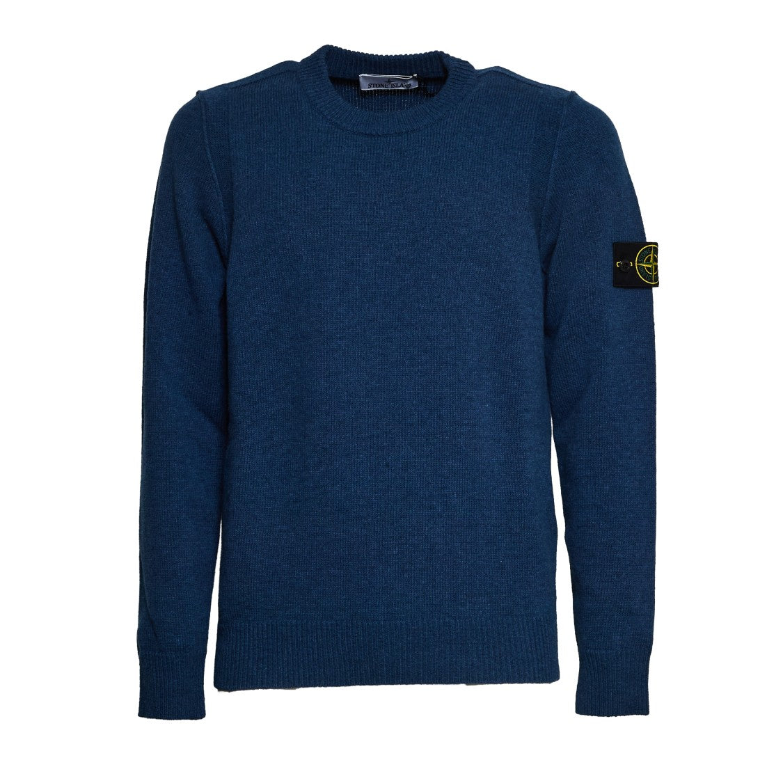 Stone Island Classic Crew Neck Blue Knit Sweater