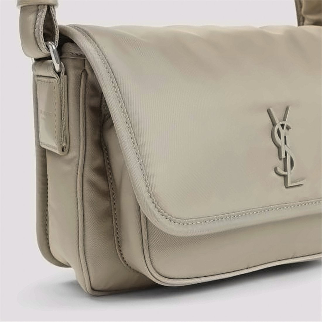 Saint Laurent Compact Nylon Crossbody Bag With Structured Design