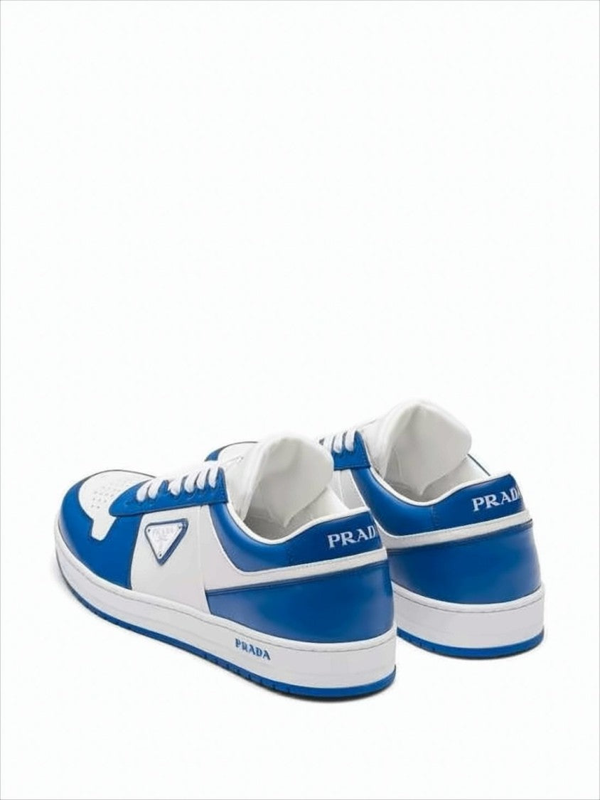 Prada Low-Top Sneakers With Perforated Panels And Triangular Logo