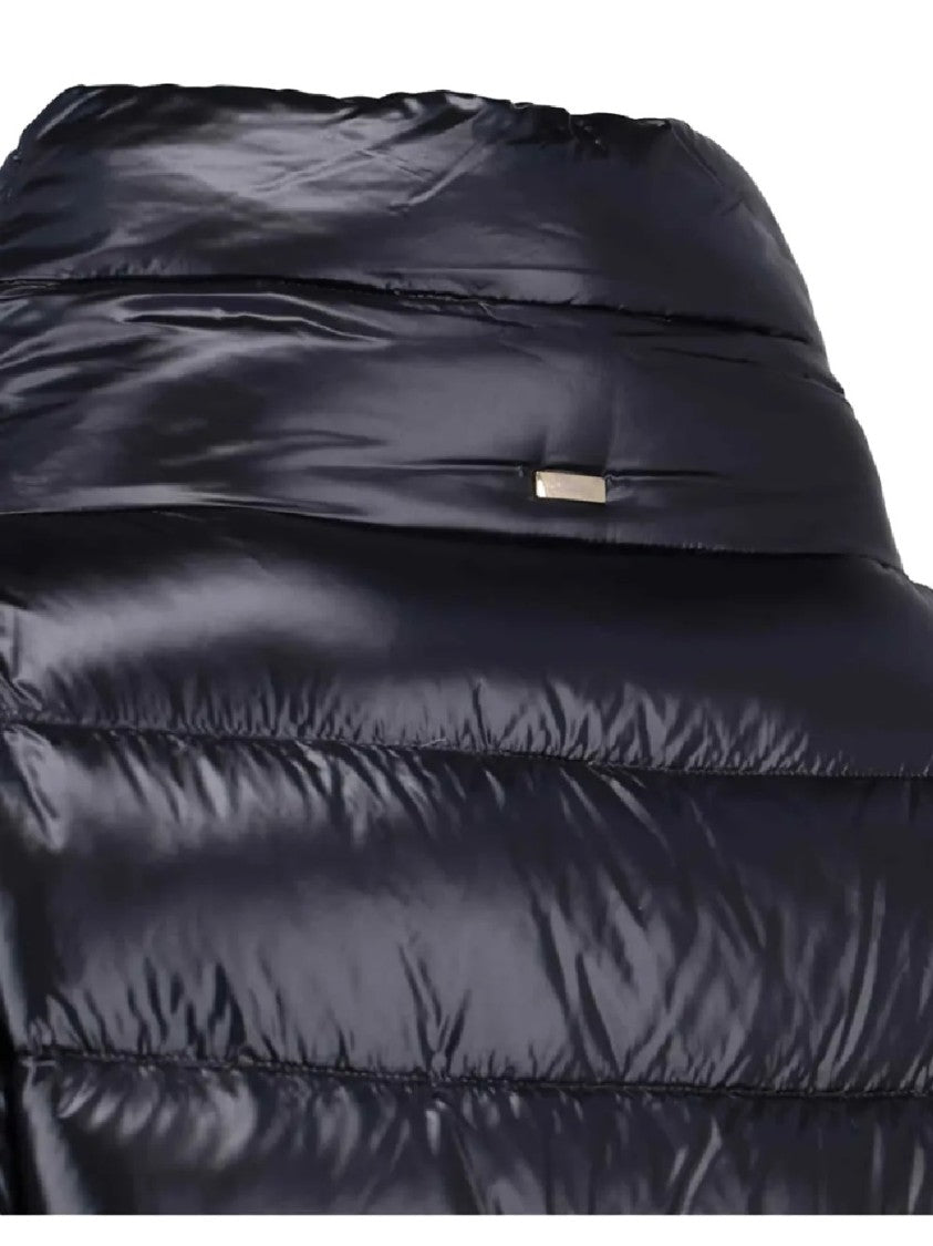 Herno Shiny Black Puffer Jacket With High Collar