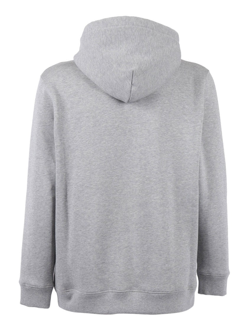 Dondup Light Grey Cotton Hoodie With Adjustable Drawstring