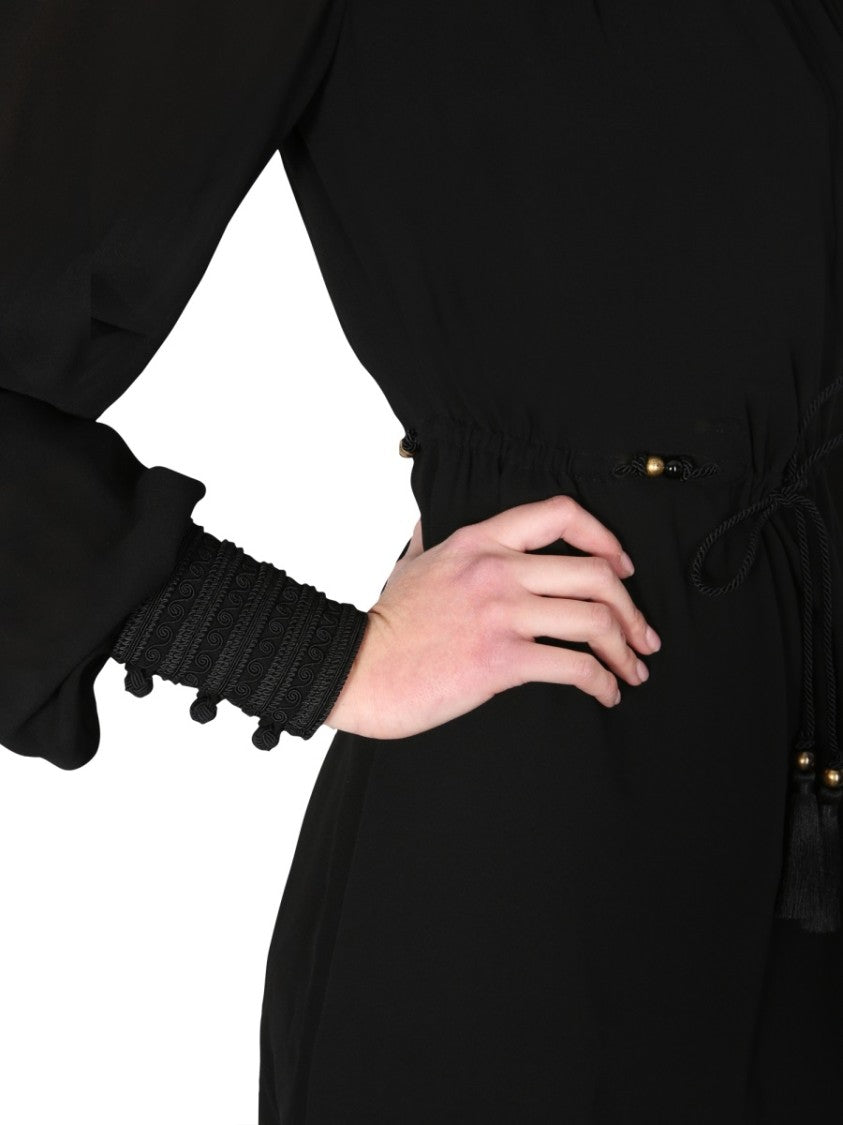 Saint Laurent Embroidered Square Neck Mini Dress