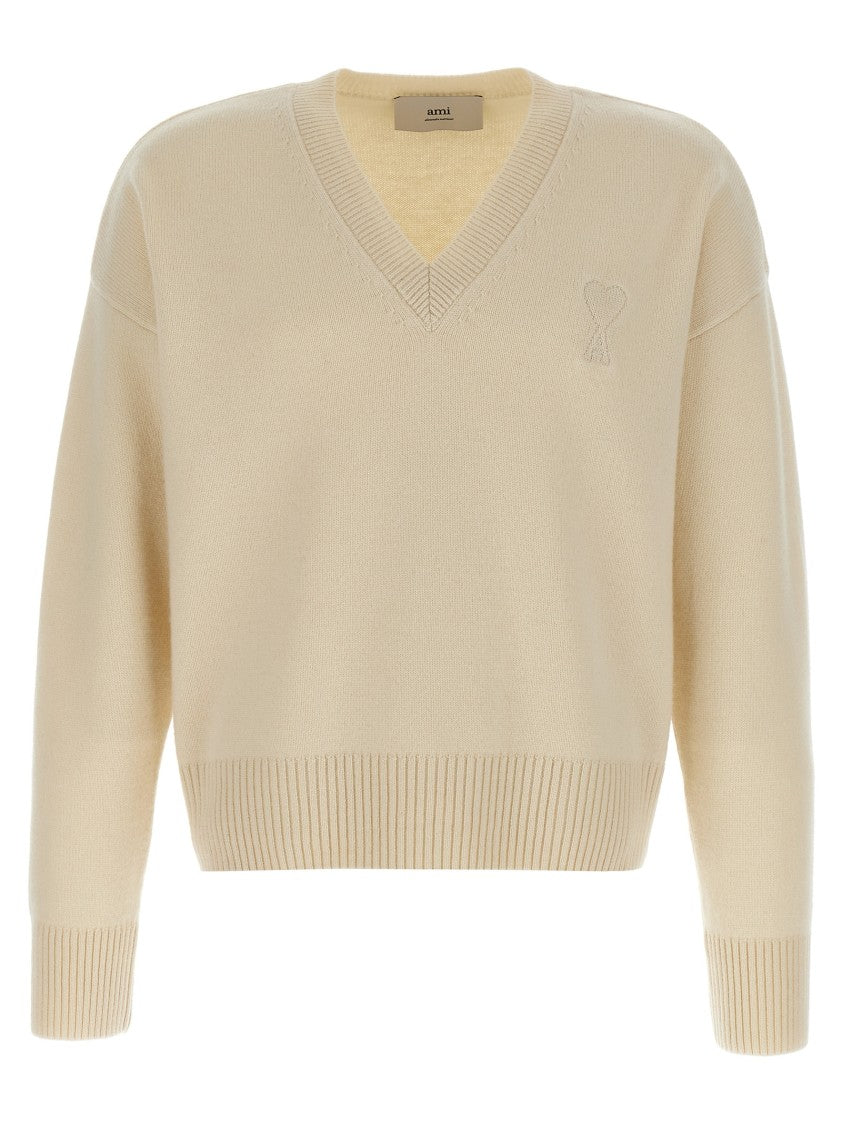 Ami Puff Logo Patch Sweater