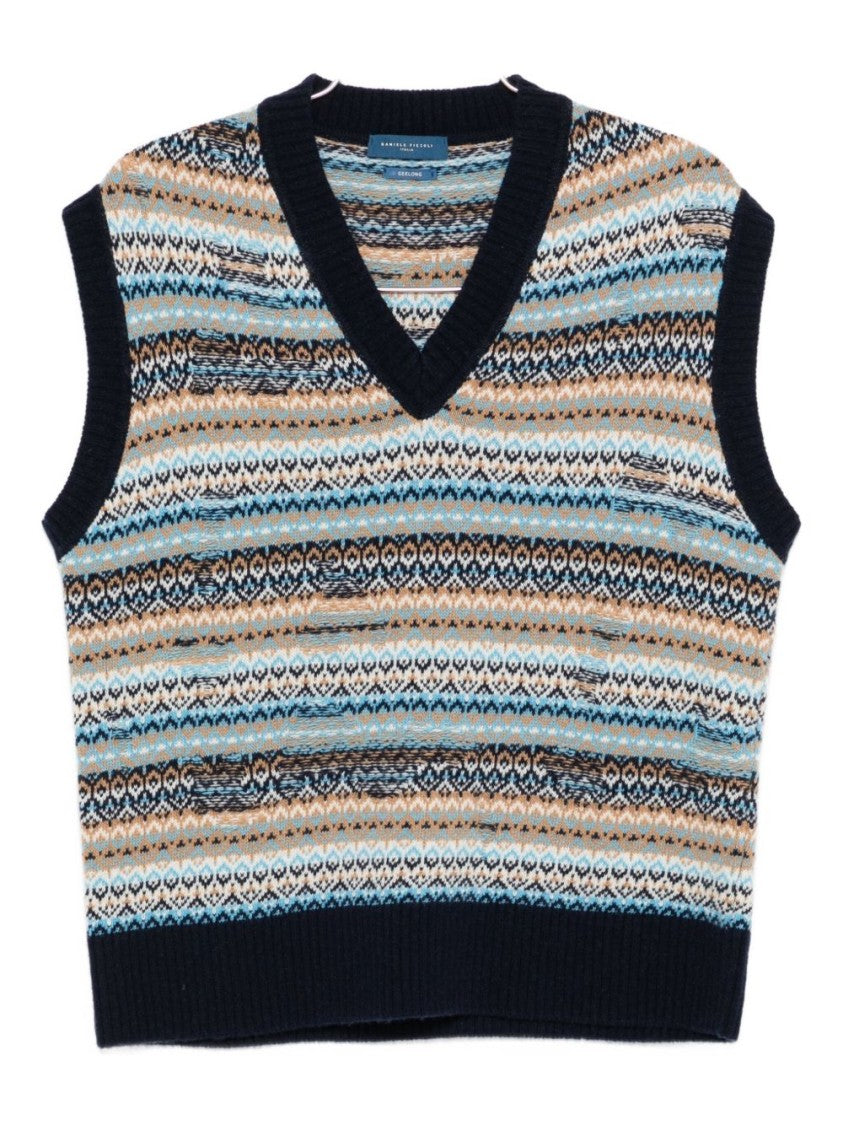 Daniele Fiesoli Multicolour Striped Wool Sweater Vest