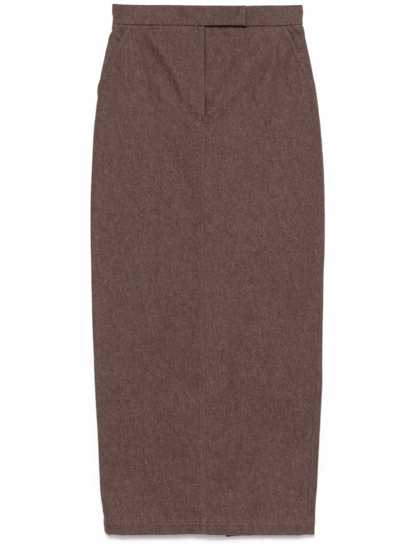 Max Mara High-Waisted Brown Tailored Maxi Skirt
