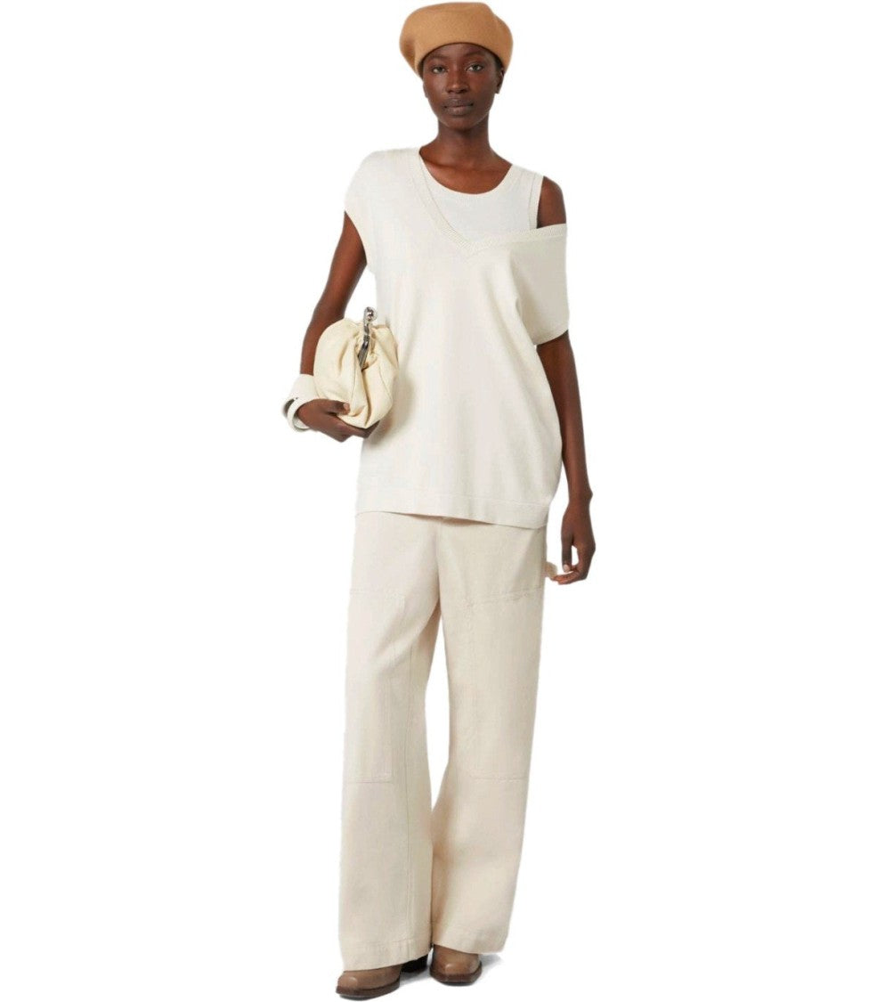 Max Mara Orosei Ivory Knitted Vest