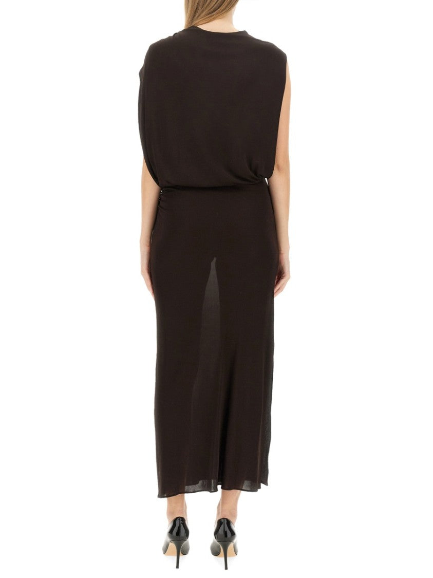 Lanvin Draped Evening Dress With Unique Shoulder Detail