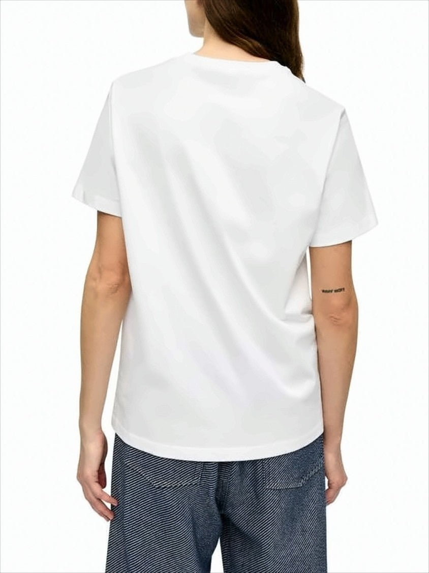 Ganni Relaxed-Fit Organic Cotton T-Shirt With Decorative Graphic Print