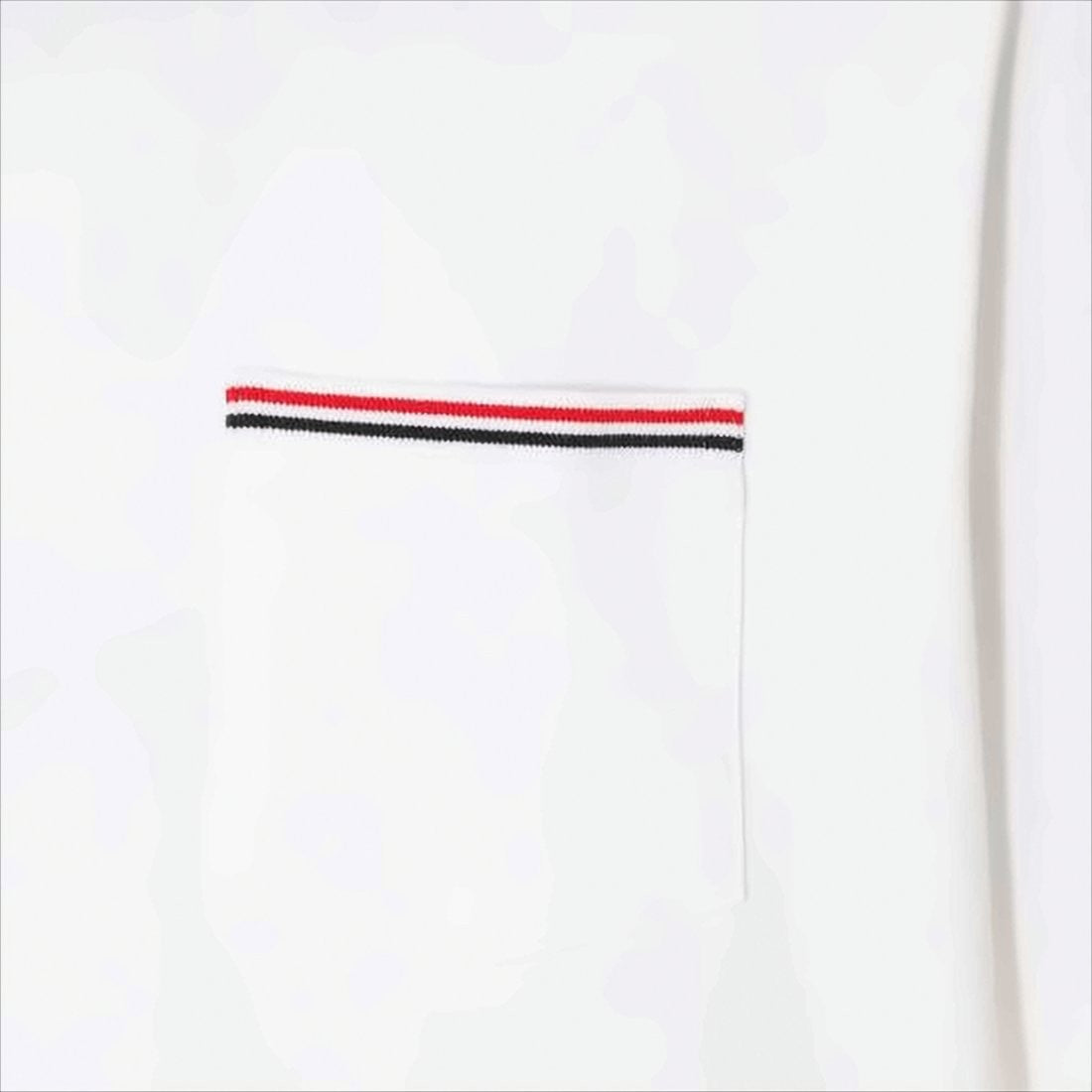 Thom Browne White Short-Sleeve T-Shirt With Striped Pocket Accents