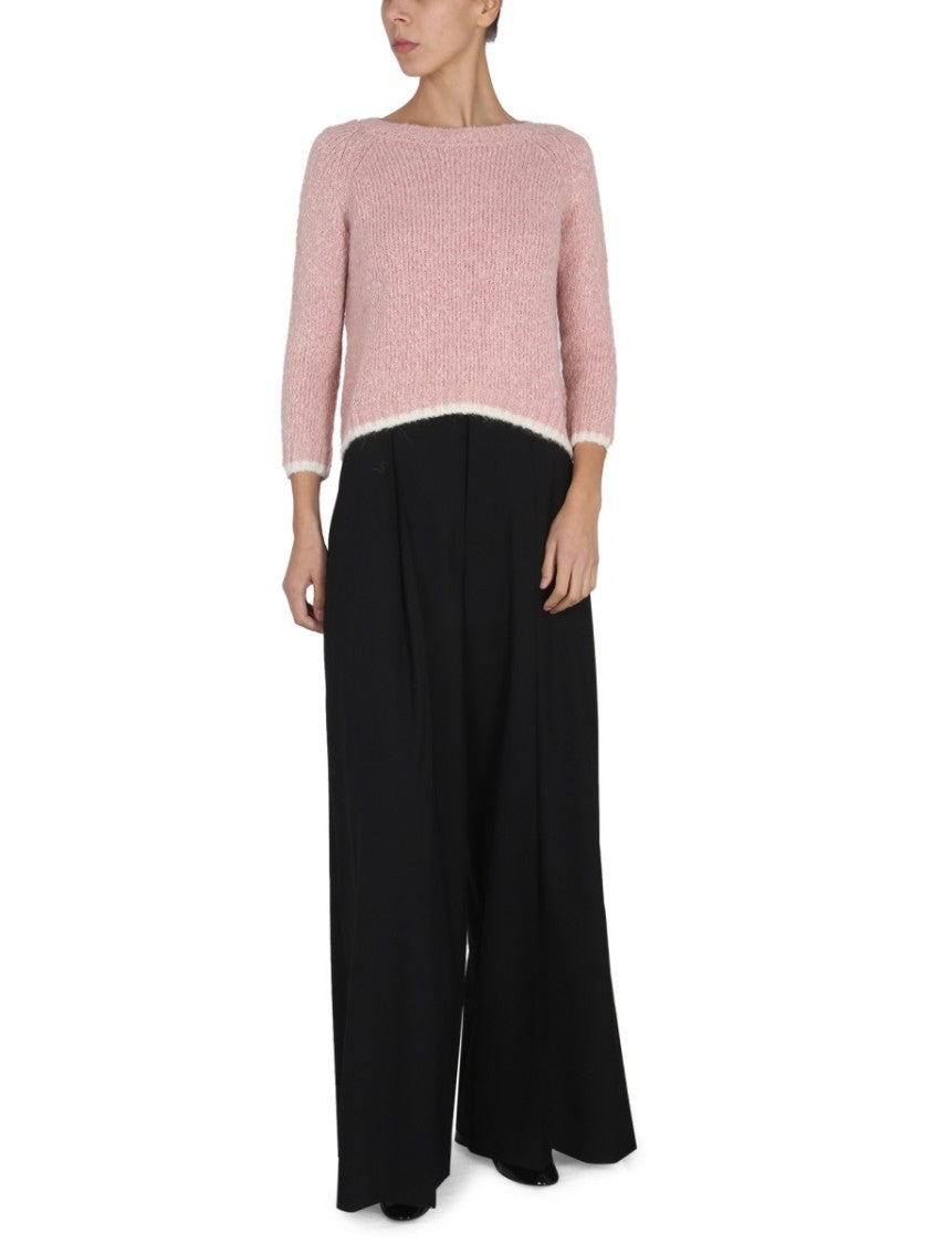 Aspesi Alpaca Blend Sweater With Contrasting Trim