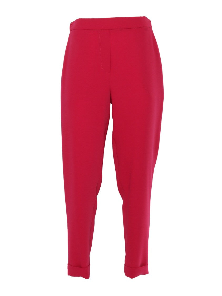 P.A.R.O.S.H. Tapered Red Tailored Pants With Elastic Waistband