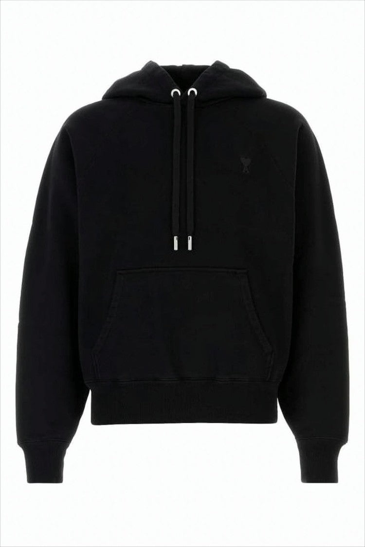 Ami Cropped Relaxed-Fit Hoodie With Adjustable Drawstring