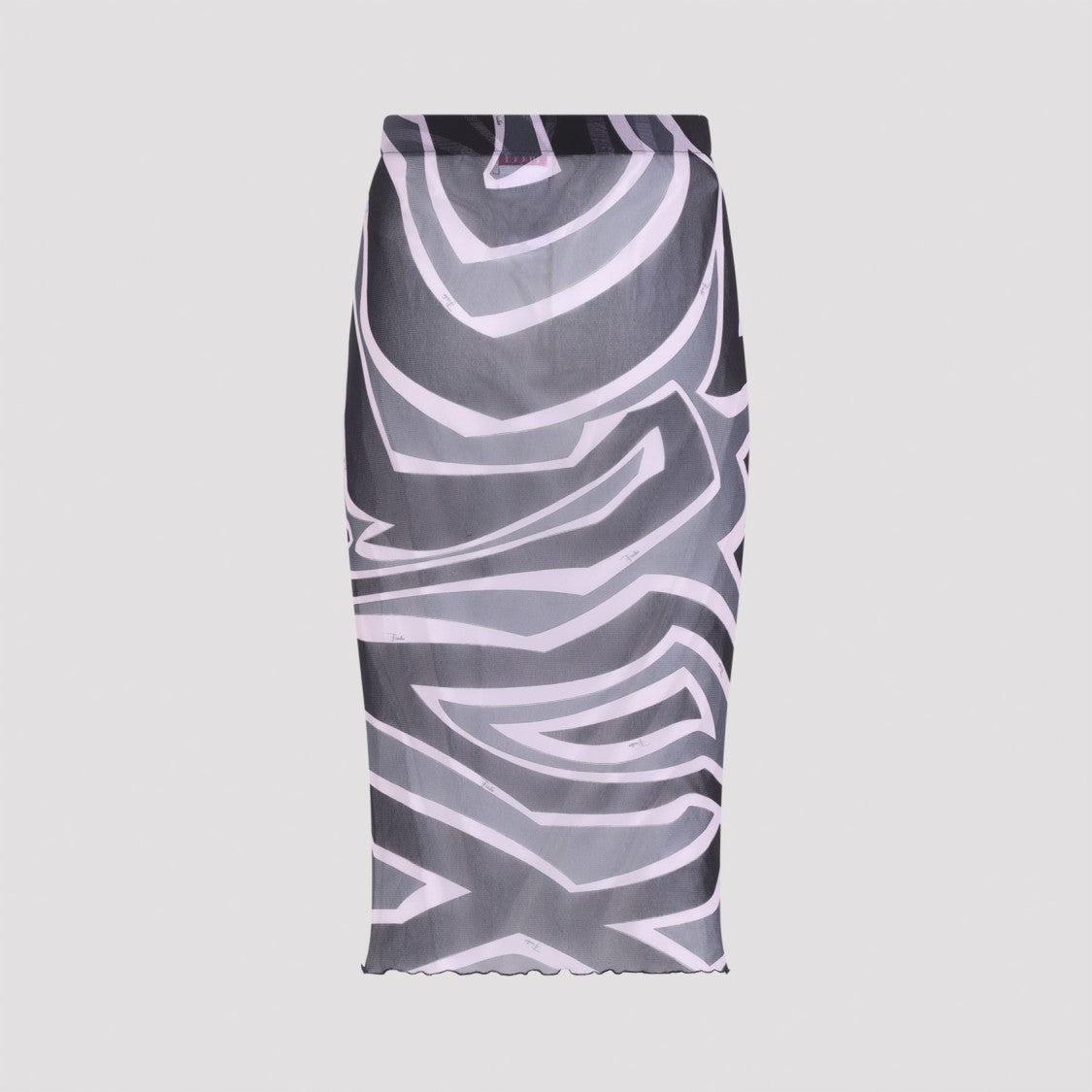Pucci Abstract Pattern Midi Skirt In Lilac And Black