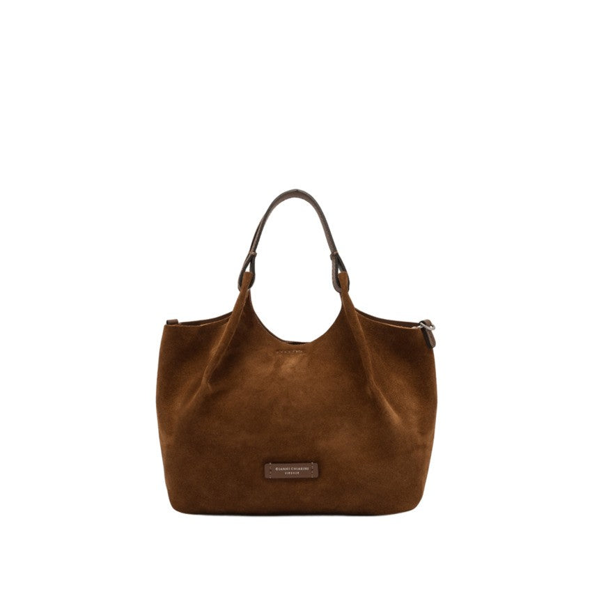 Gianni Chiarini Contemporary Soft Suede Handbag With Removable Crossbody Strap
