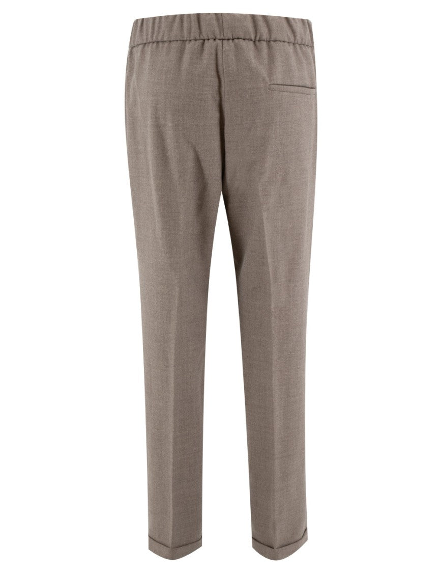 Le Tricot Perugia Soft Wool Blend Trousers With Relaxed Fit