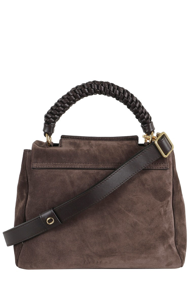 Orciani Braided Handle Suede Shoulder Bag
