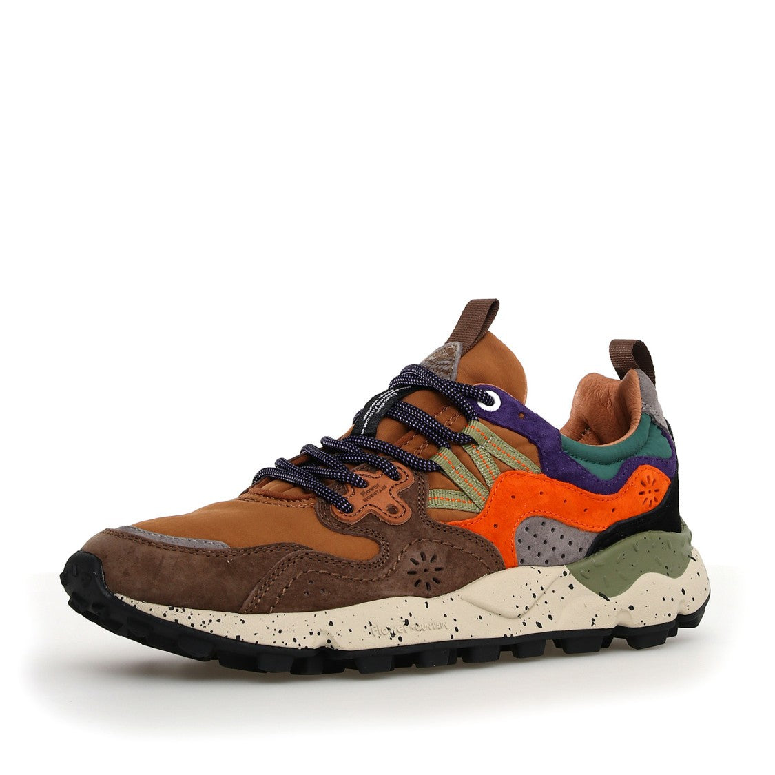 Flower Mountain Yamano 3 Sneakers In Ebony And Tobacco Suede