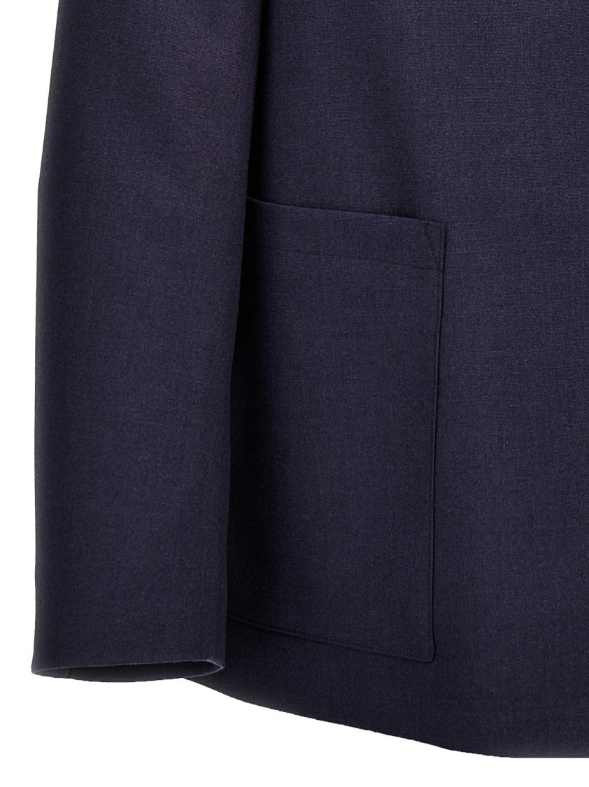 Fendi Single-Breasted Wool Jacket With Half Belt Detail