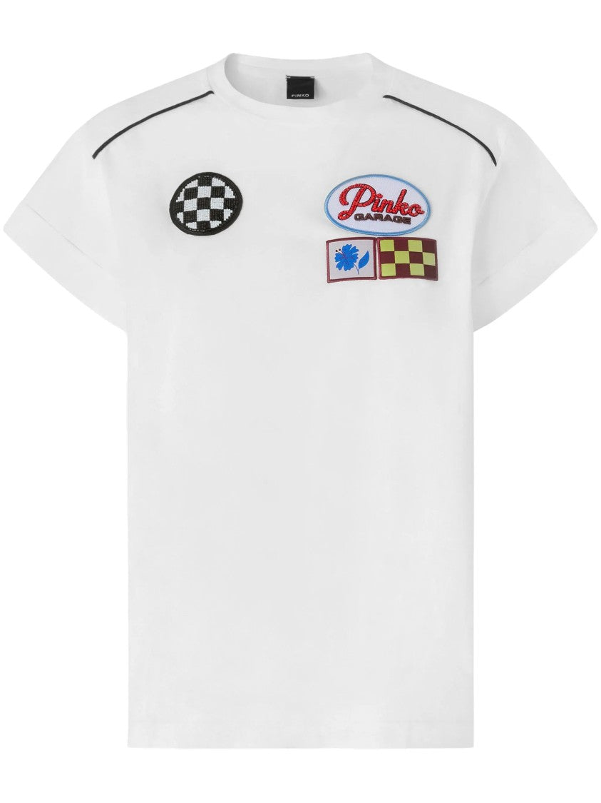 Pinko Short Sleeve T-Shirt With Colorful Patches