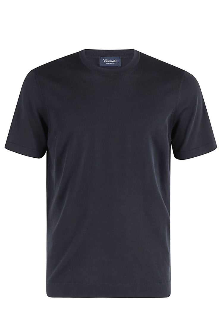 Drumohr Crew Neck T-Shirt In Soft Frosted Cotton