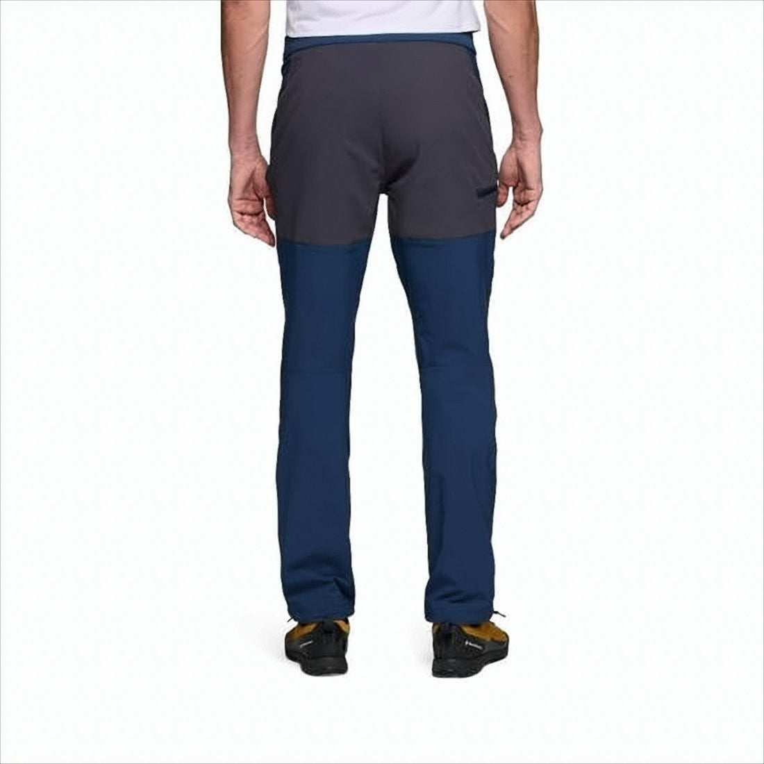 Black Diamond Two-Tone Straight Pants With Reinforced Panels And Adjustable Belt