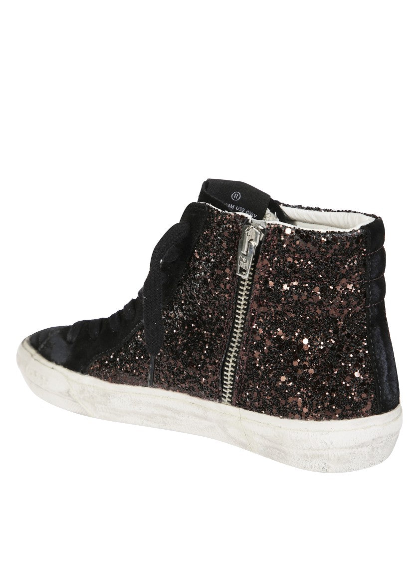 Golden Goose Slide Glitter Upper Suede Sneakers