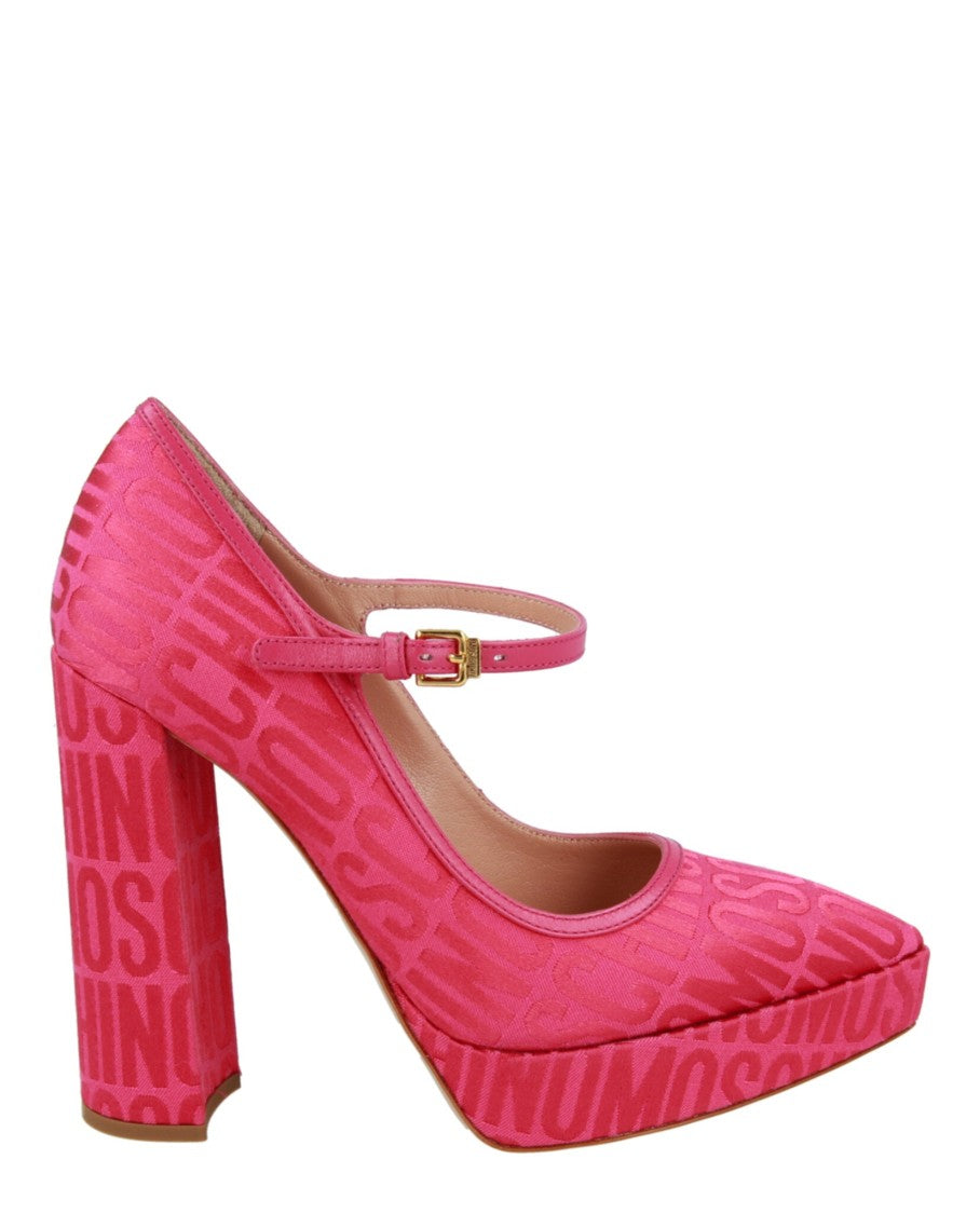 Moschino Logo Jacquard Mary Jane Pumps