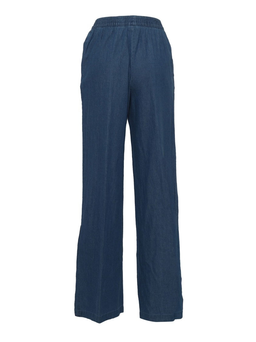 Aspesi Relaxed Fit Wide Leg Cotton Pants