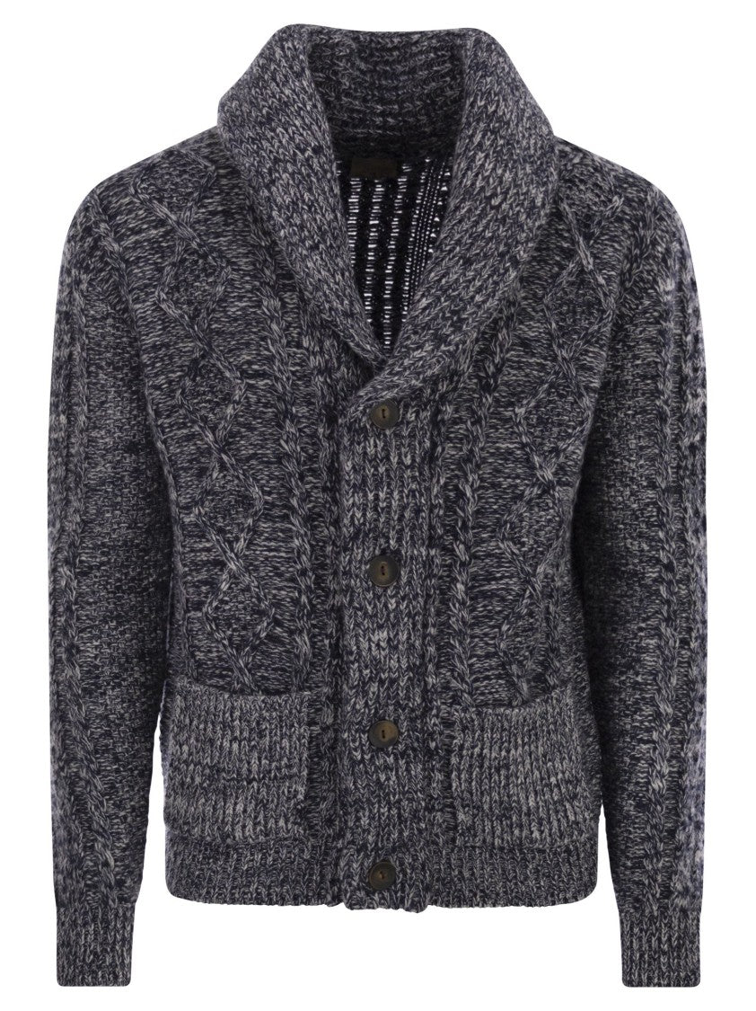 Rakki' Aran - Cardigan With Shawl Neckline