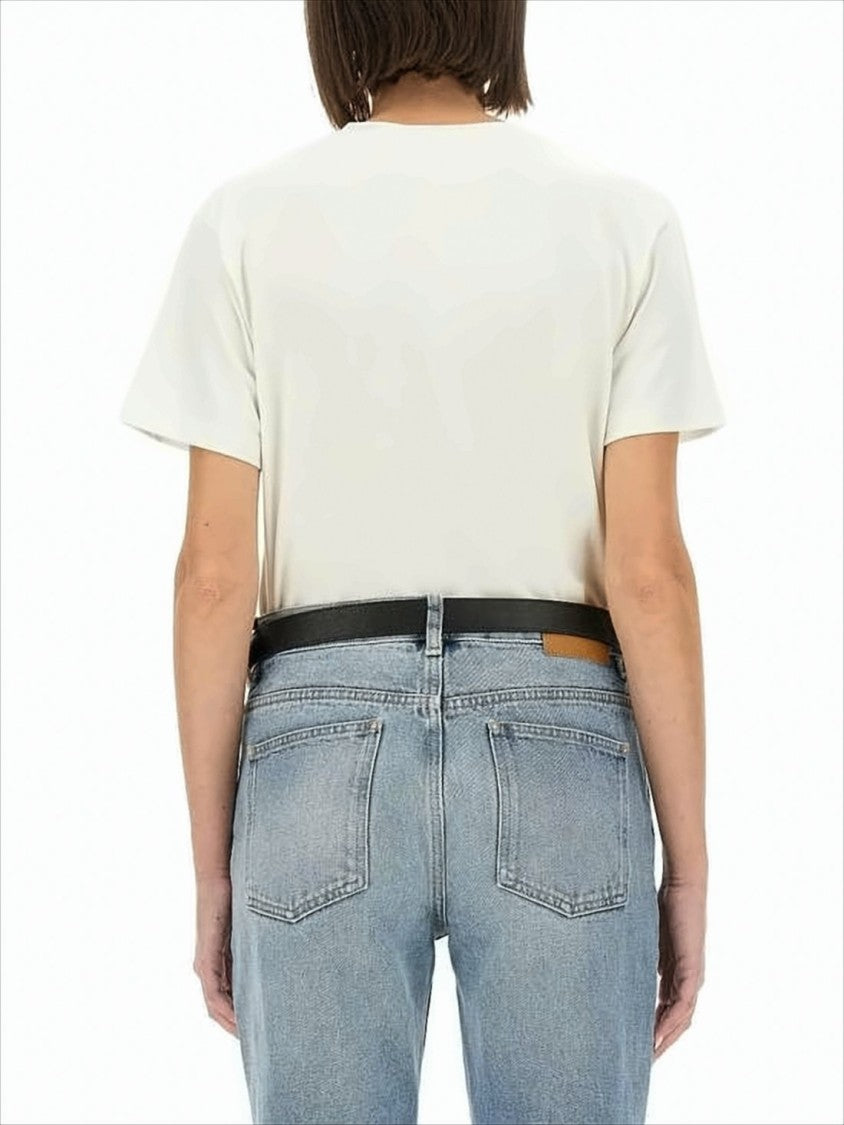 Saint Laurent Boxy Short-Sleeve T-Shirt With Classic Round Neckline