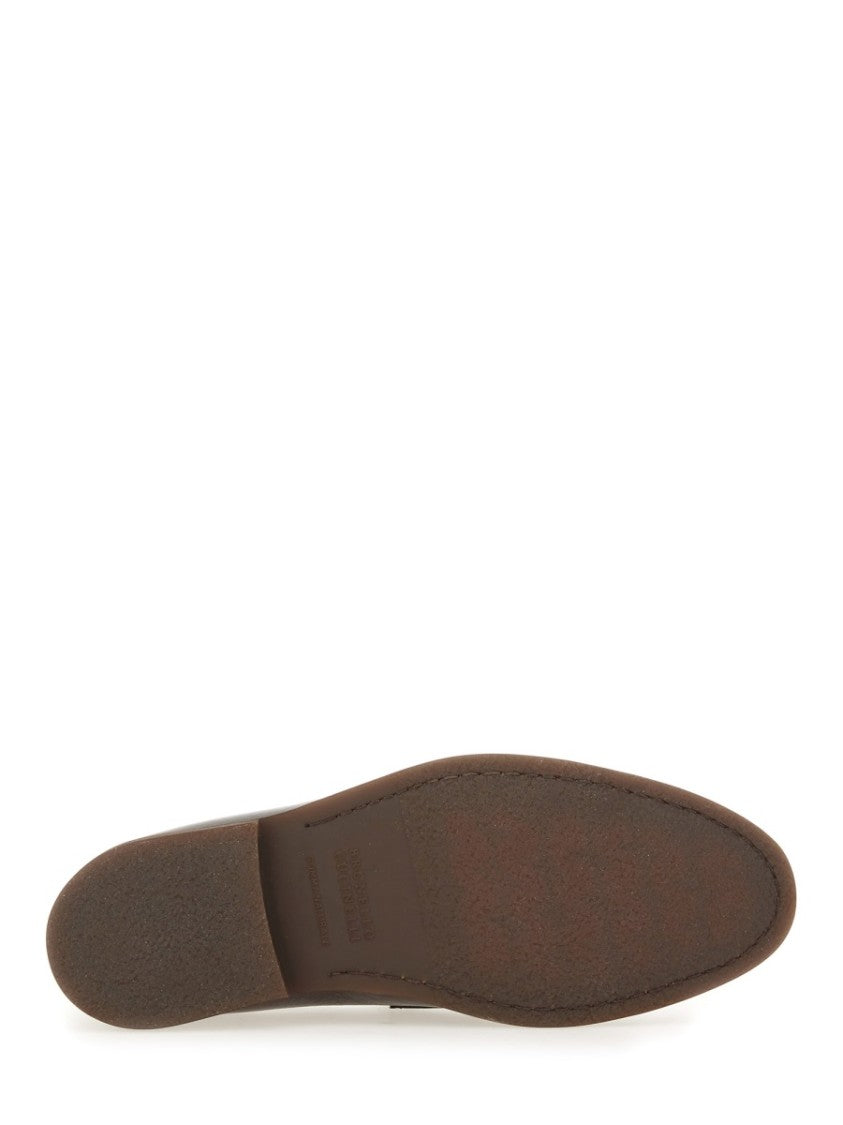 Brunello Cucinelli Polished Black Leather Loafers