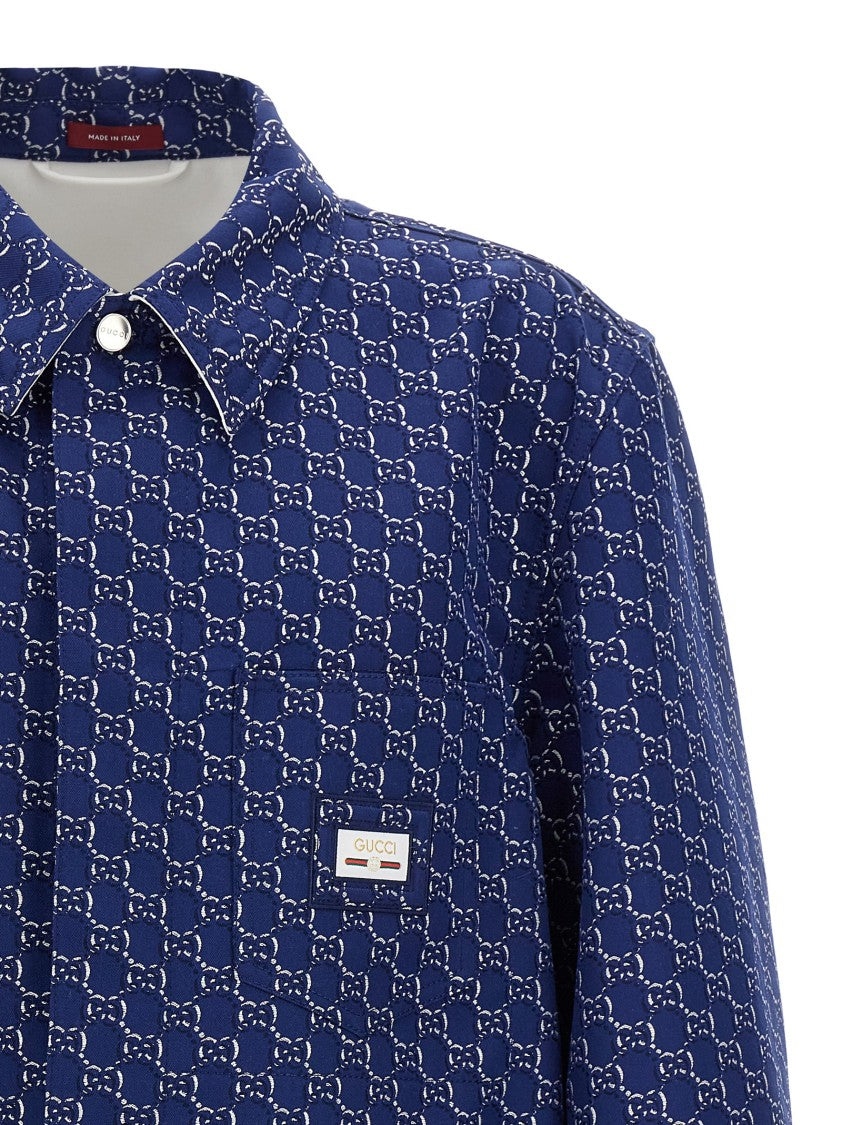 Gucci Jacquard Cotton Jacket With All-Over Gg Shadow Pattern