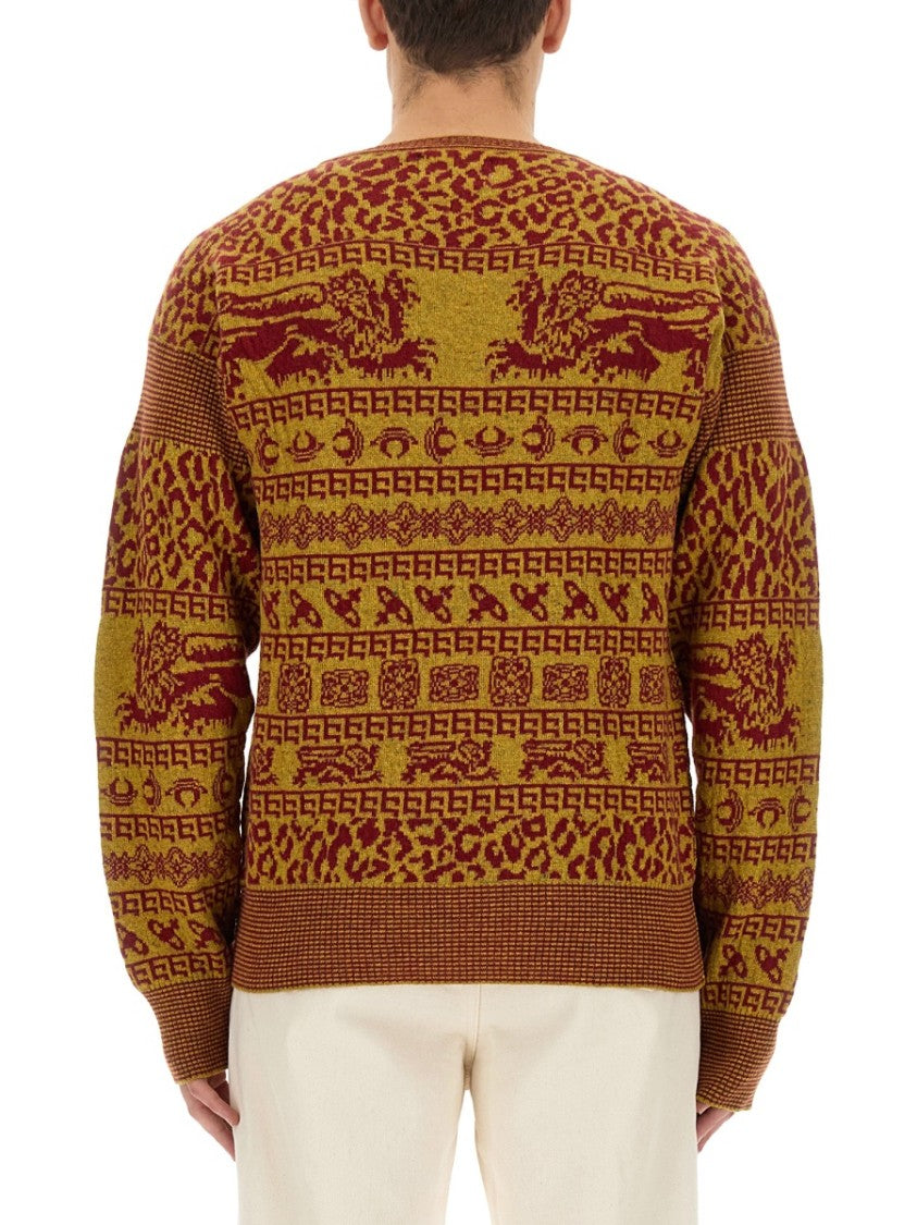 Vivienne Westwood Slim Fit Shirt With Intricate Lion Motifs