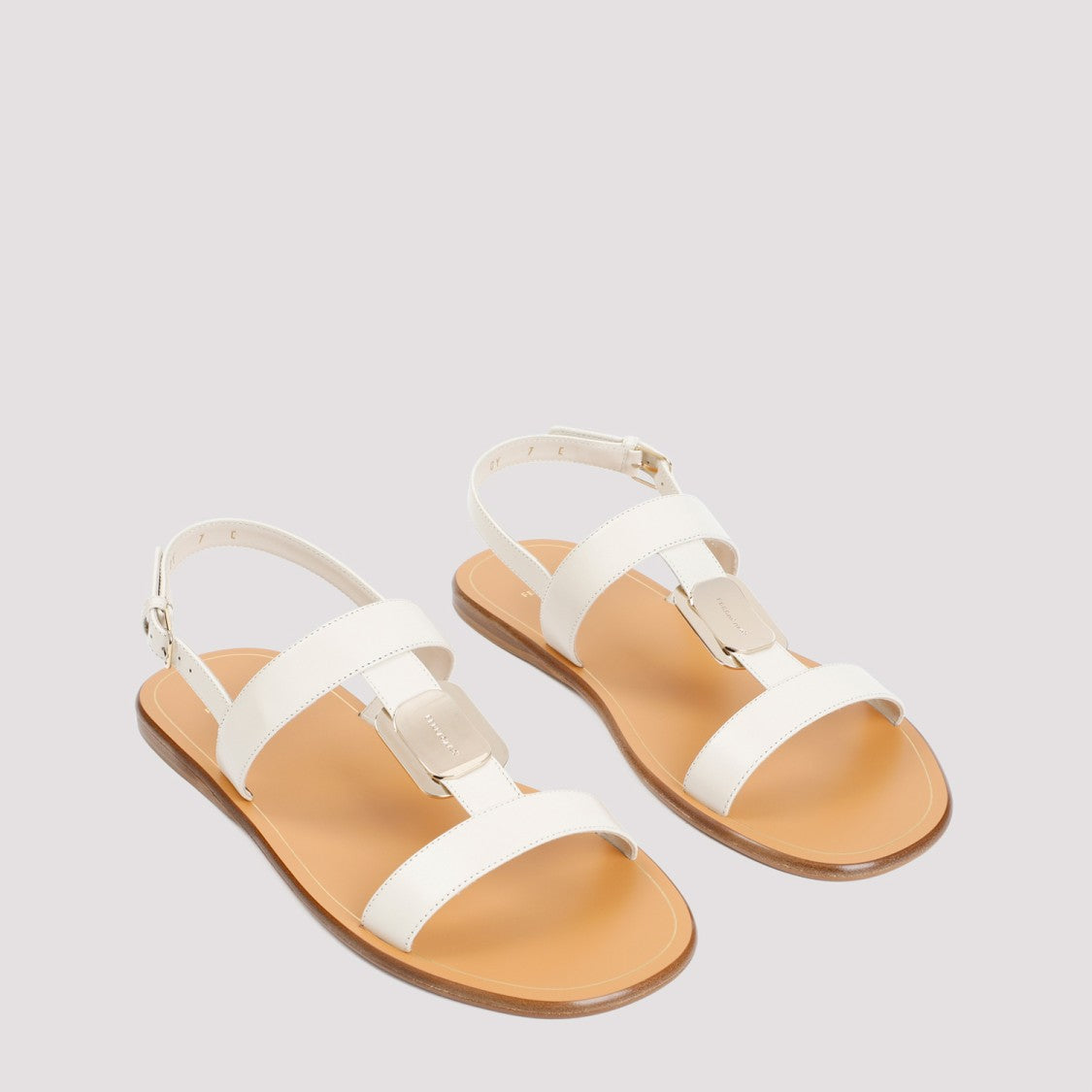 Salvatore Ferragamo White Mascarpone Lamb Leather Vida Sandals