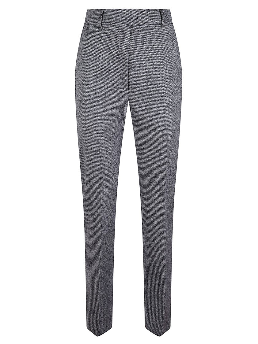 Max Mara Tailored Gray Jersey Trousers With Zip Fastening
