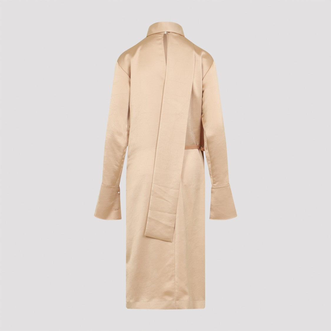 Carven Midi Dress With High Neckline And Draped Scarf Detail