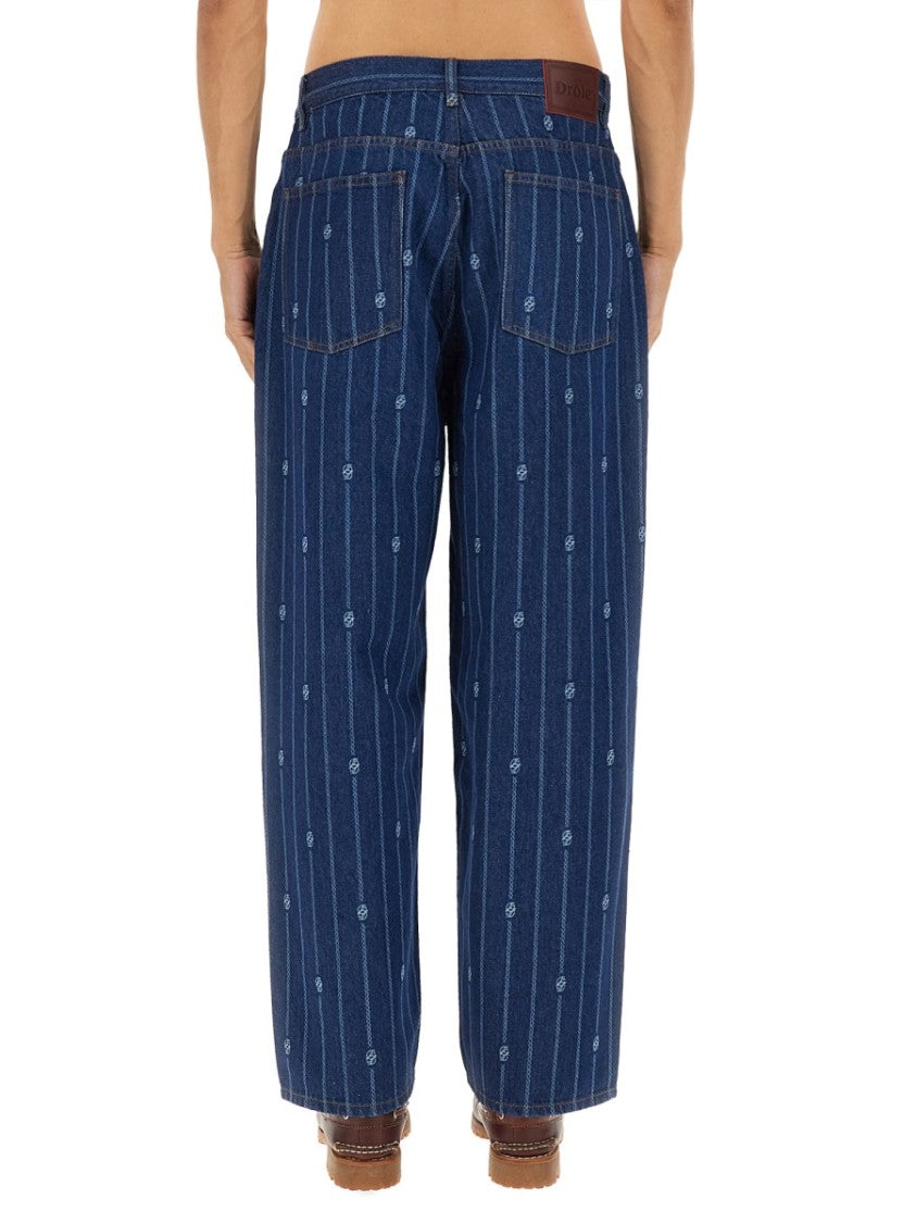 Drôle De Monsieur "Le Jean Baggy Monogramme" Pants