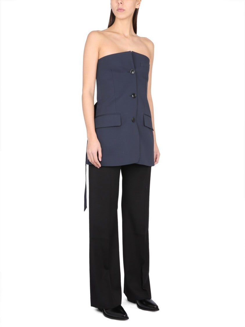 Our Legacy Tailored Strapless Top With Belted Waist